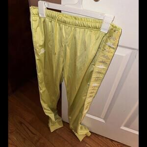 Women’s Kappa Track Pants Joggers Yellow With Gold/ White Logo size: S